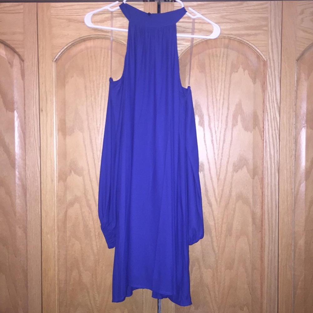 NWOT Lush off the shoulder navy dress